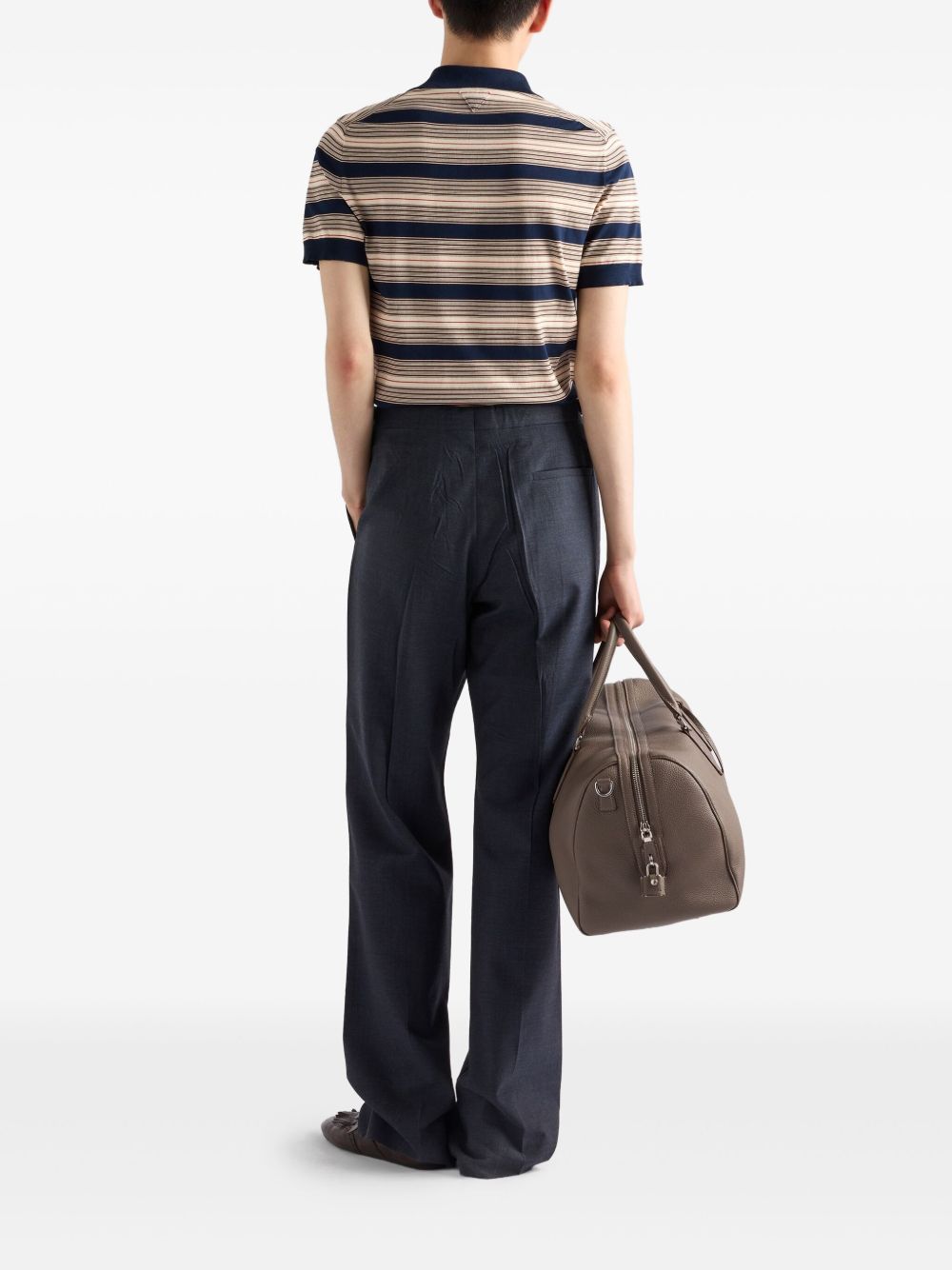 Prada Men Striped Cotton Polo Shirt
