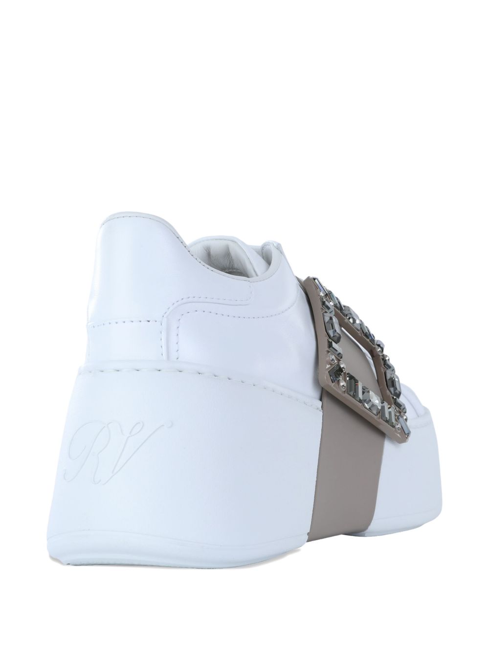 Roger Vivier Women Viv Skate High Strass Leather Sneakers