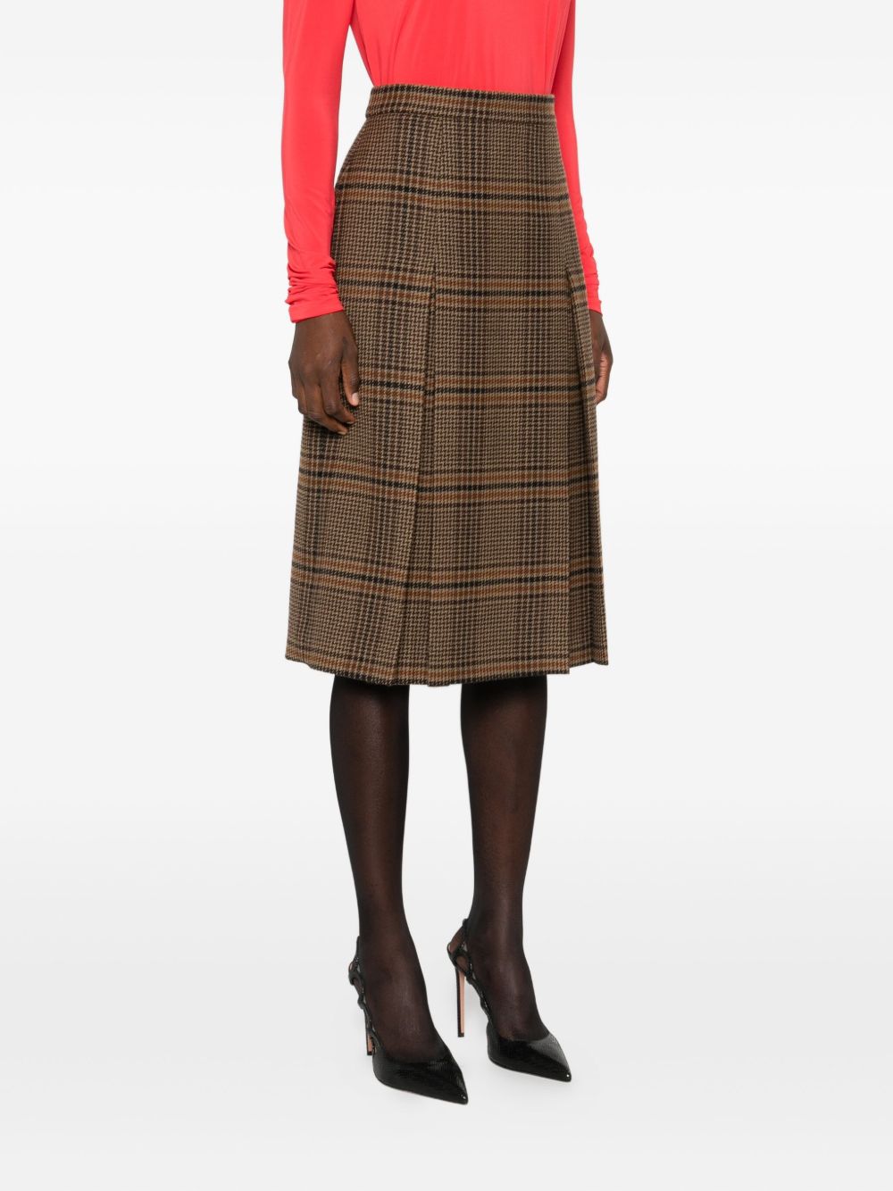 Saint Laurent Women Wool Cashmere Midi Skirt