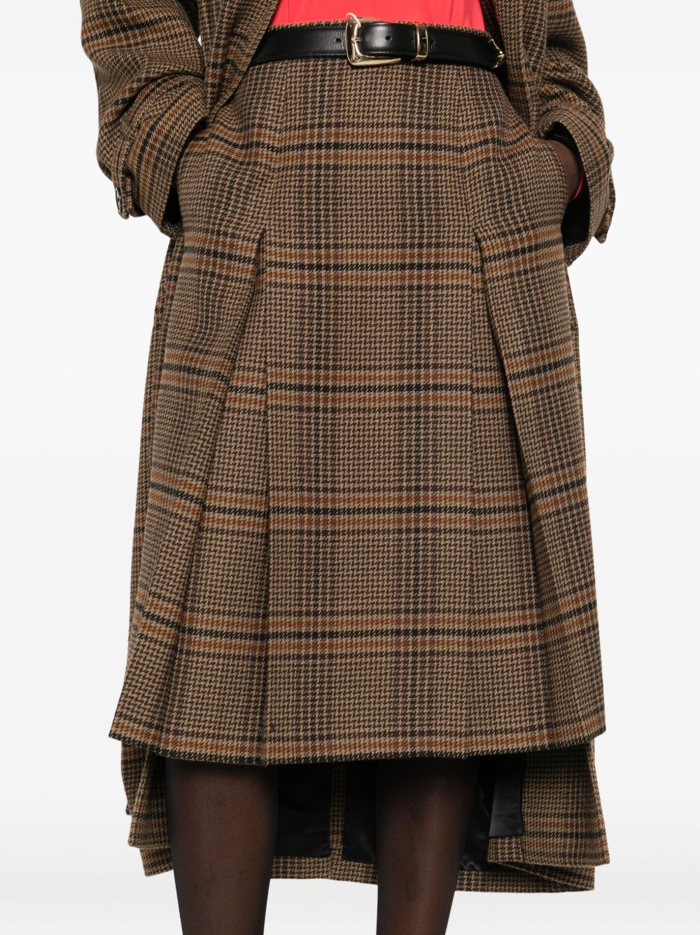 Saint Laurent Women Wool Cashmere Midi Skirt