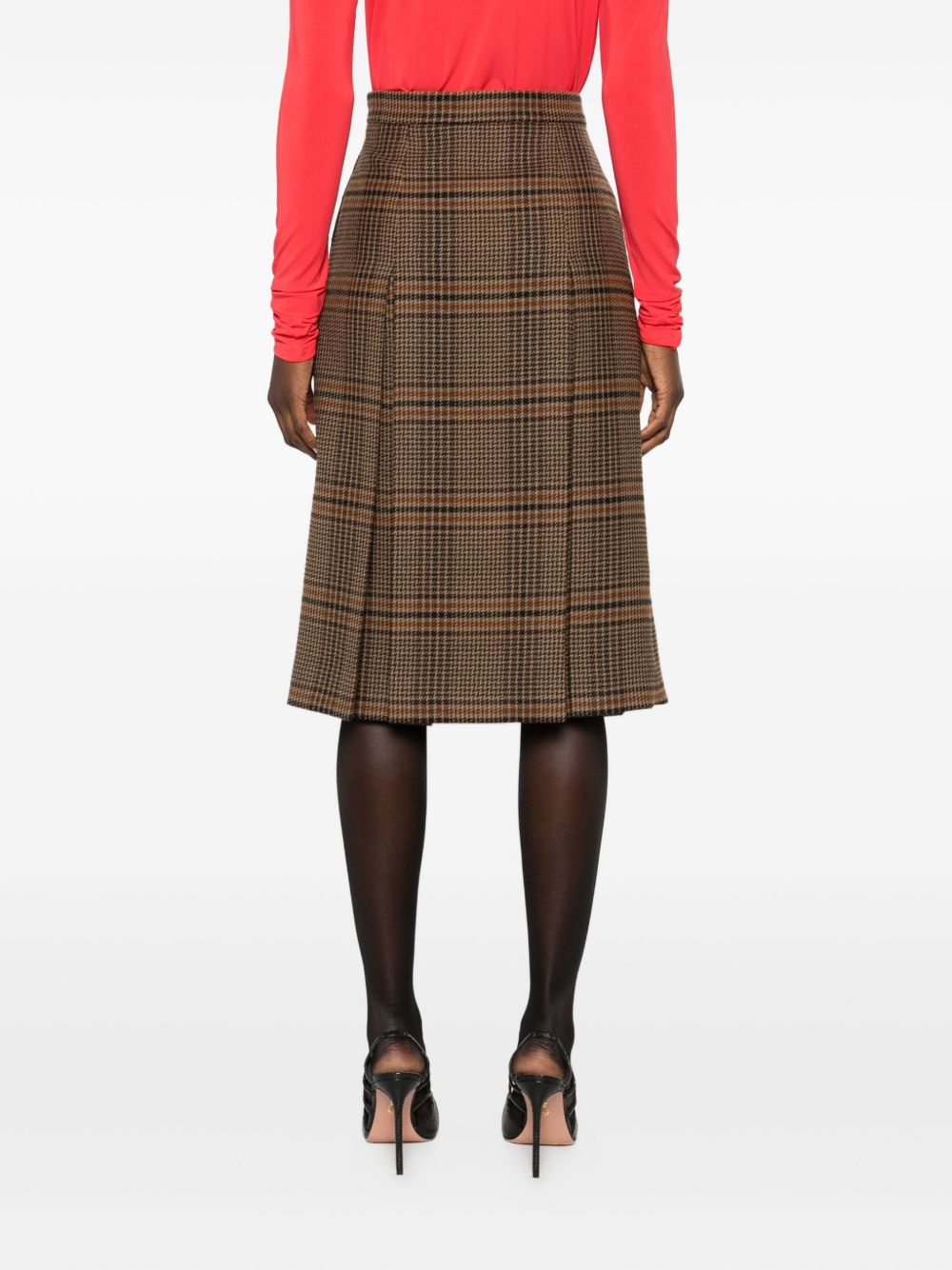 Saint Laurent Women Wool Cashmere Midi Skirt