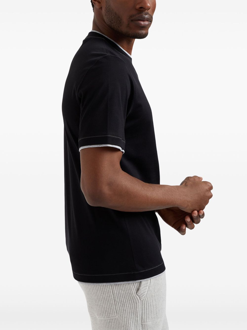 Brunello Cucinelli Men Logo Cotton T-Shirt