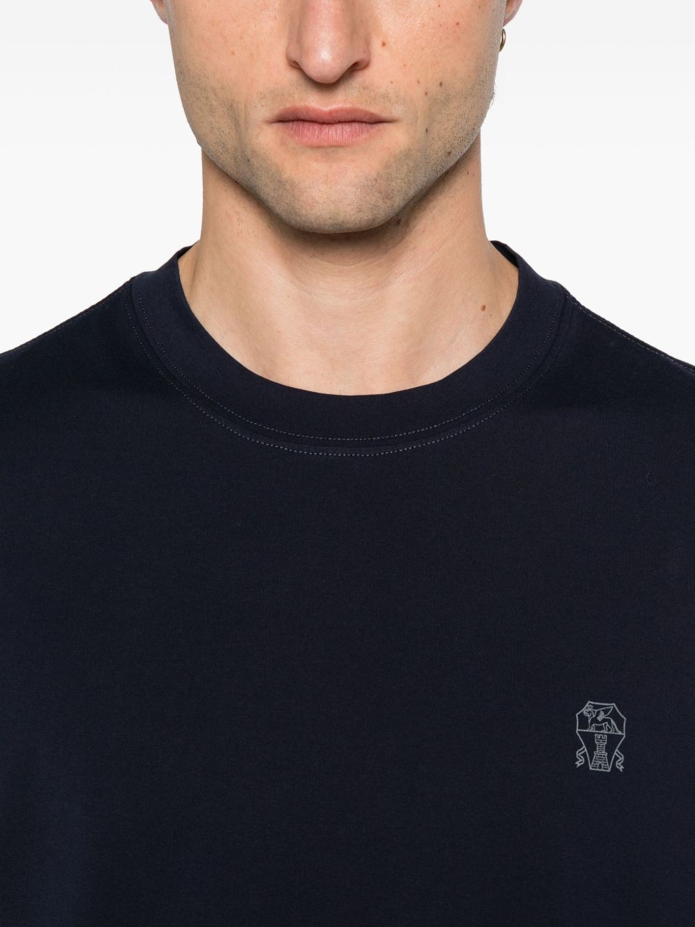Brunello Cucinelli Men Logo Cotton T-Shirt