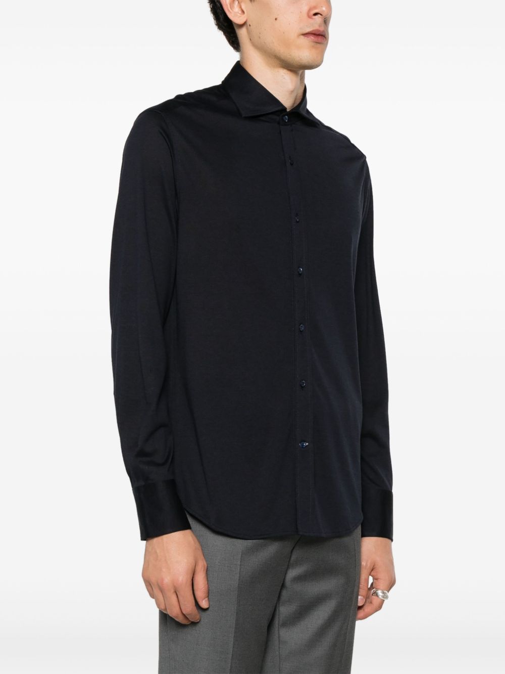 Brunello Cucinelli Men Silk And Cotton Blend Shirt