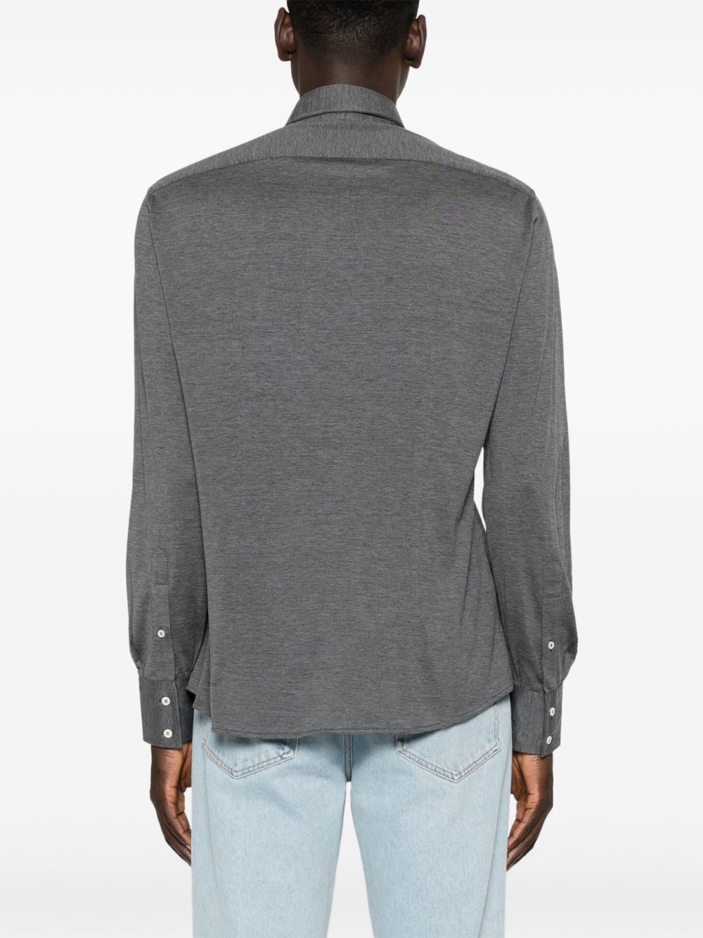 Brunello Cucinelli Men Silk And Cotton Blend Shirt
