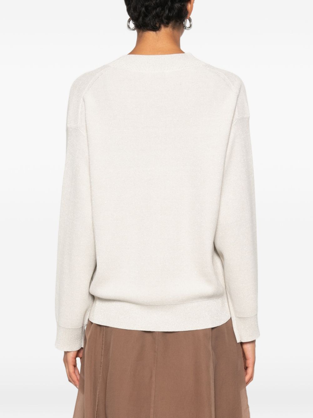 Brunello Cucinelli Women Cotton V-Necked Sweater