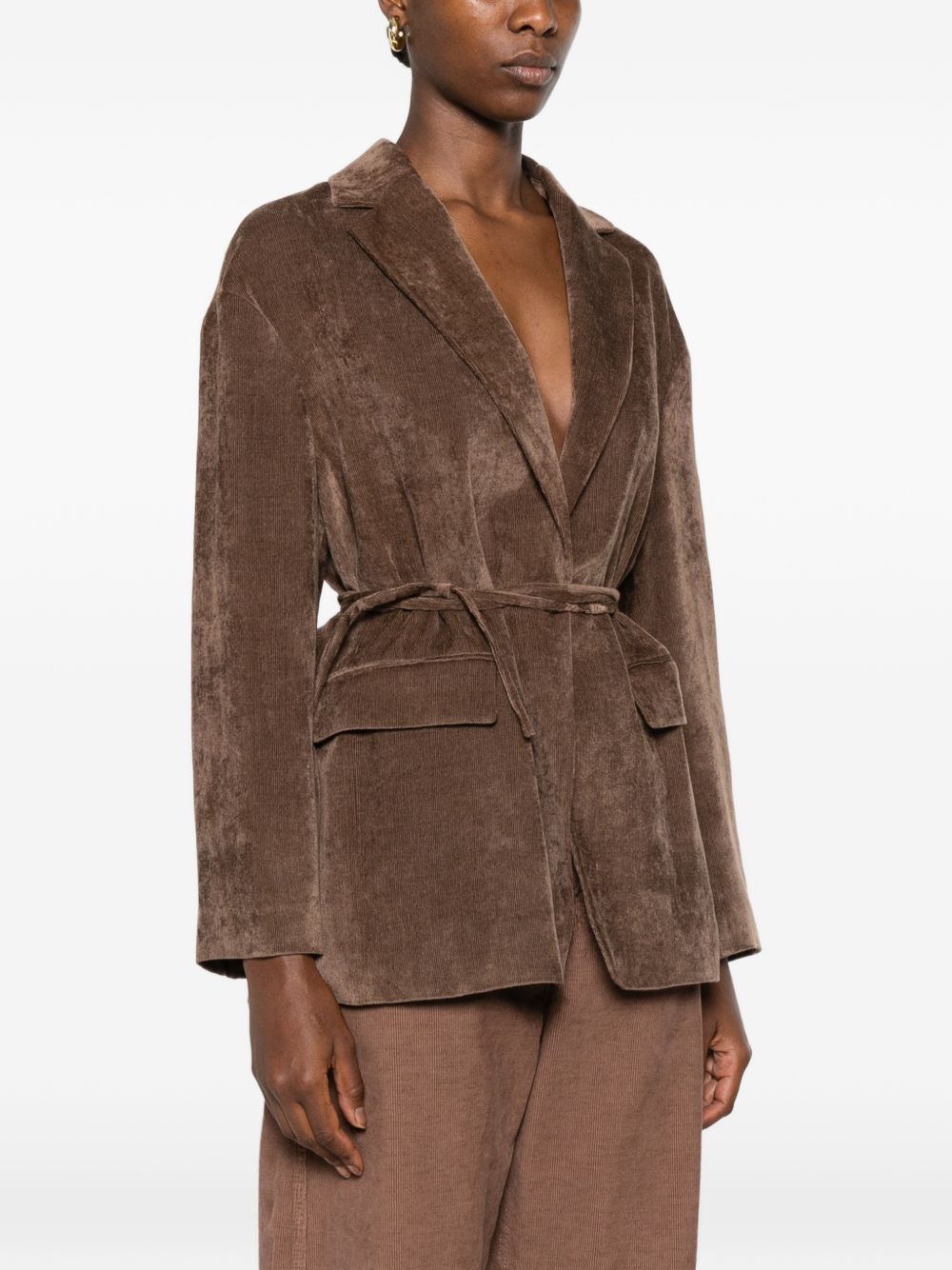 Brunello Cucinelli Women Velvet Belted Jacket