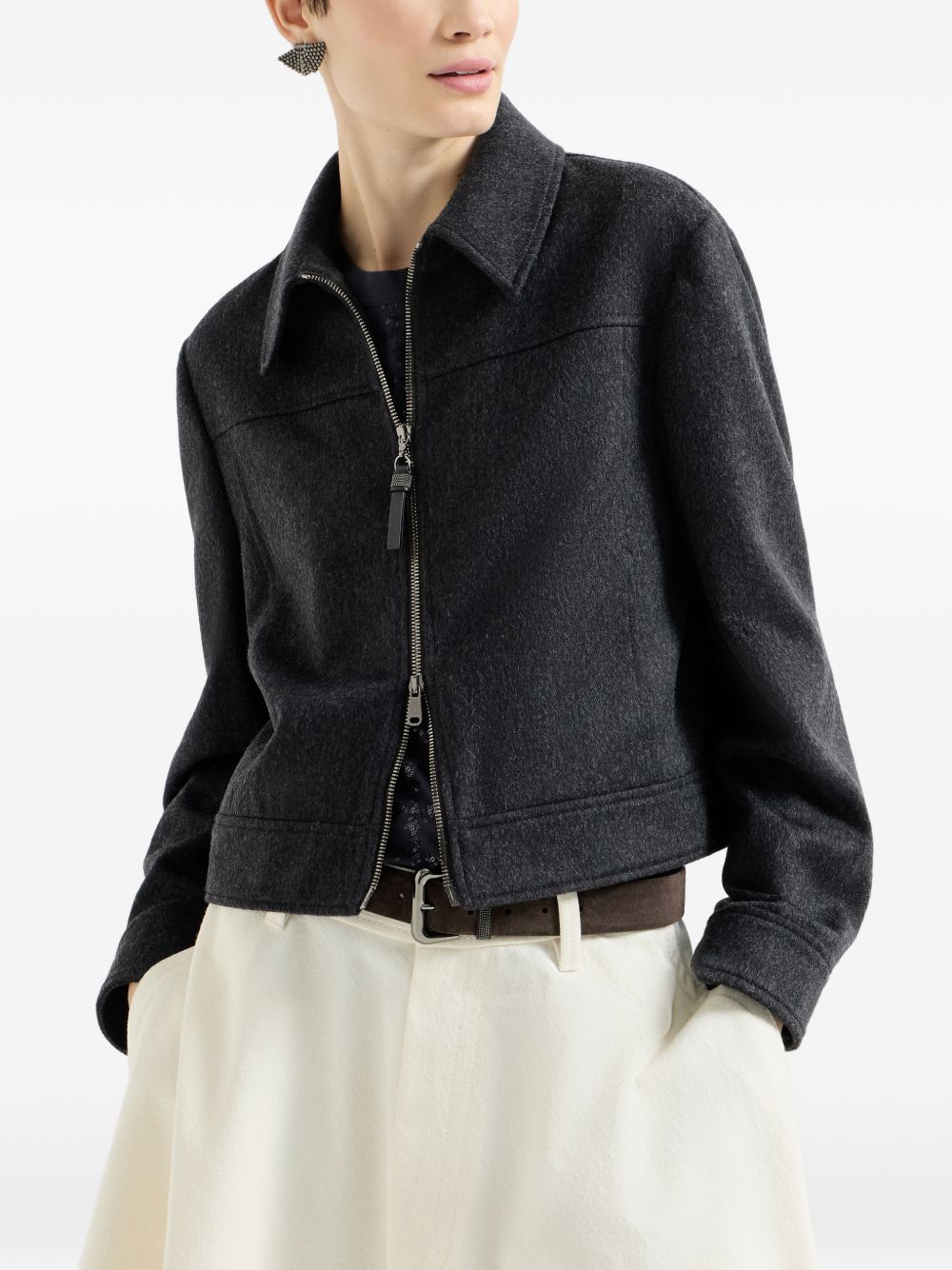 Brunello Cucinelli Women Zipped Wool Jacket