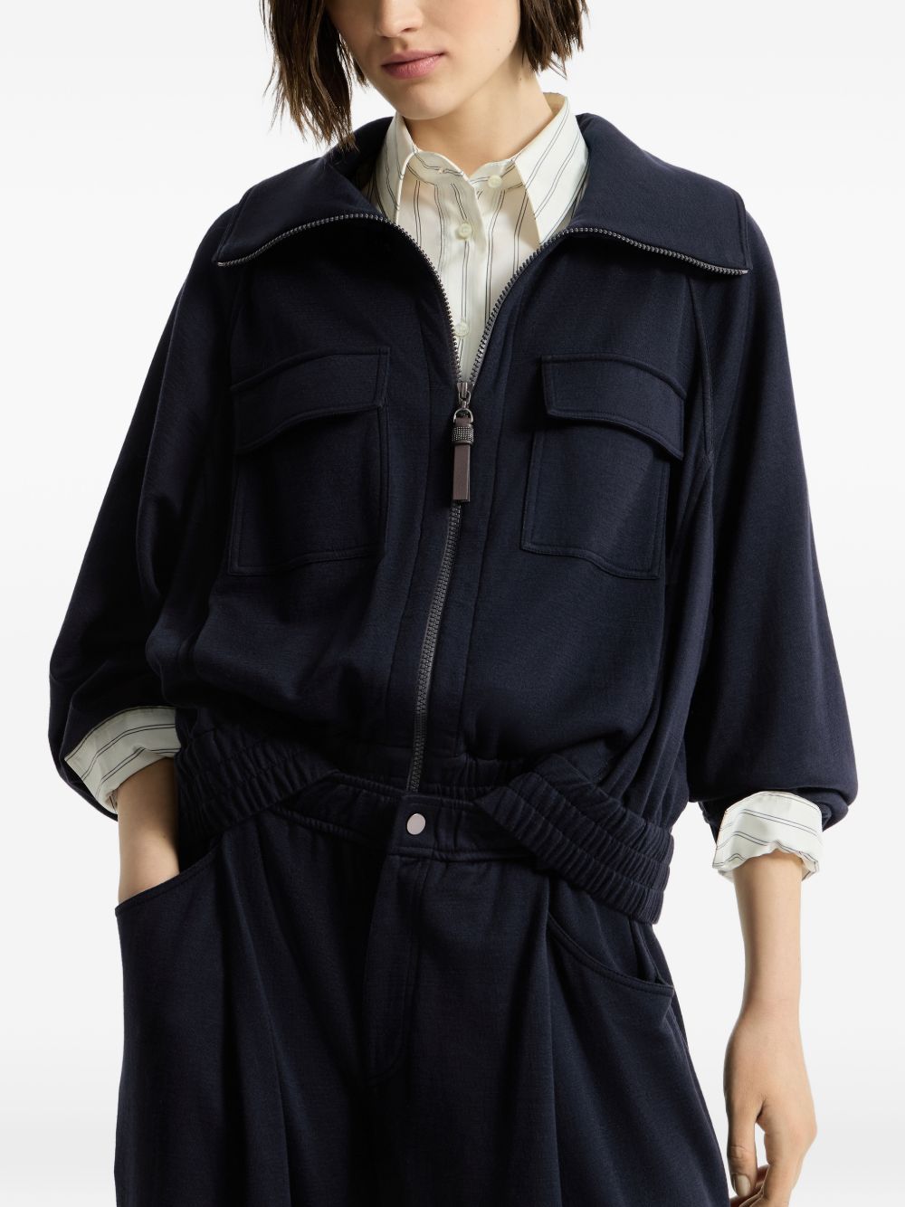 Brunello Cucinelli Women Cotton And Silk Sweatshirt