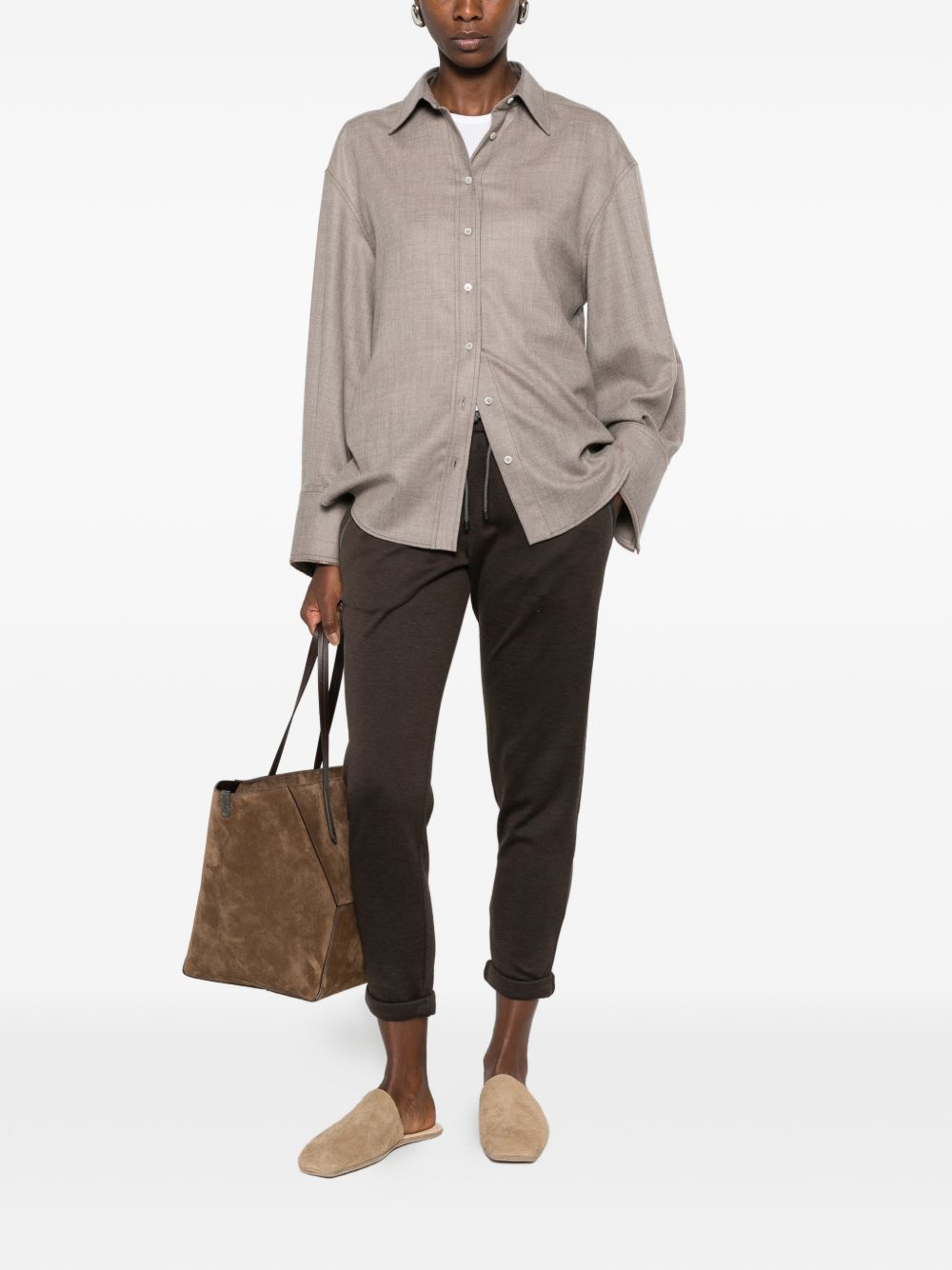 Brunello Cucinelli Women Cotton And Silk Trousers