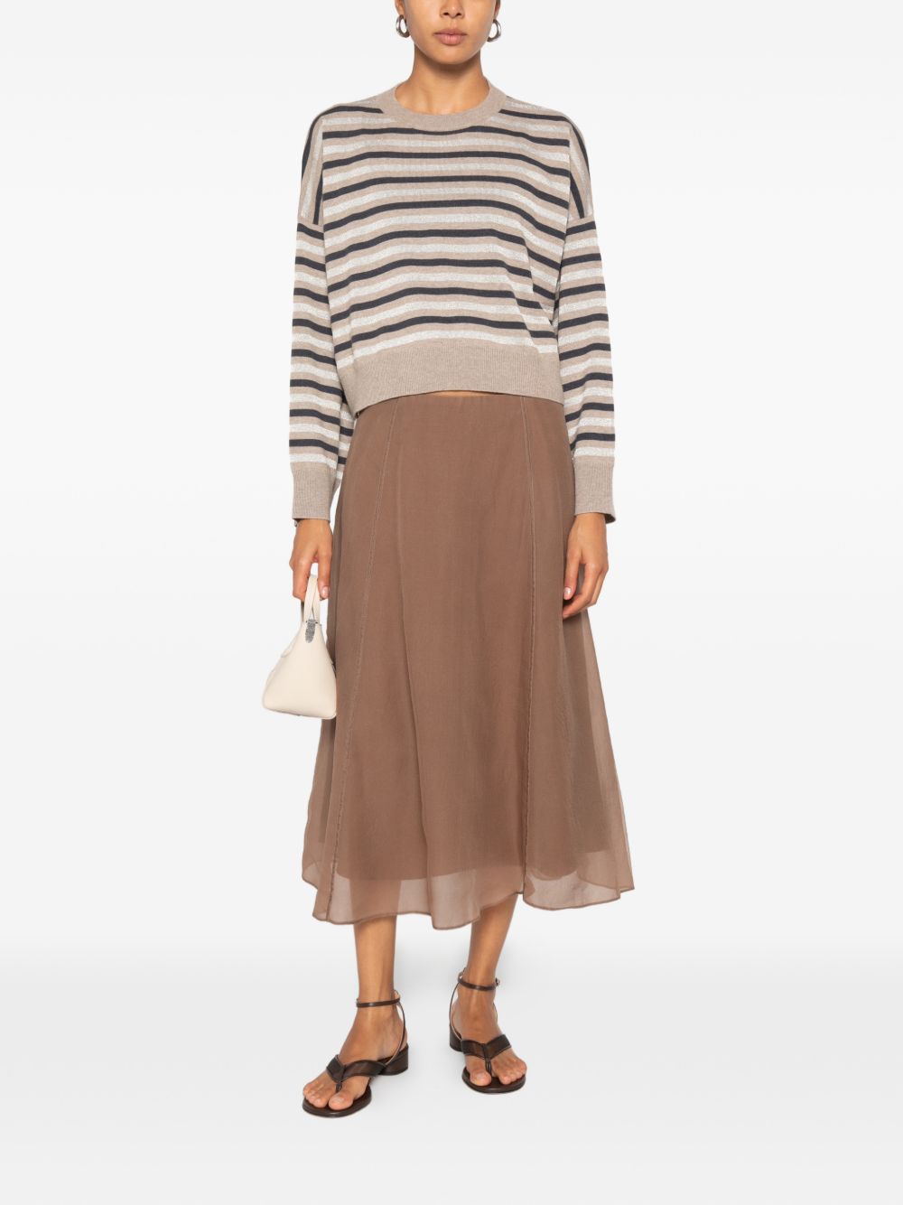 Brunello Cucinelli Women Silk Midi Skirt