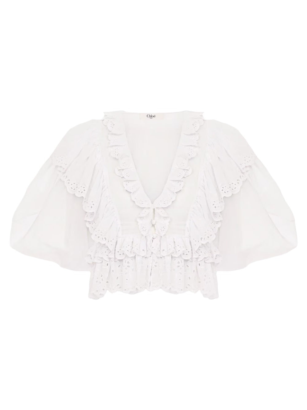 Chloé Women Crop Ruffle Top