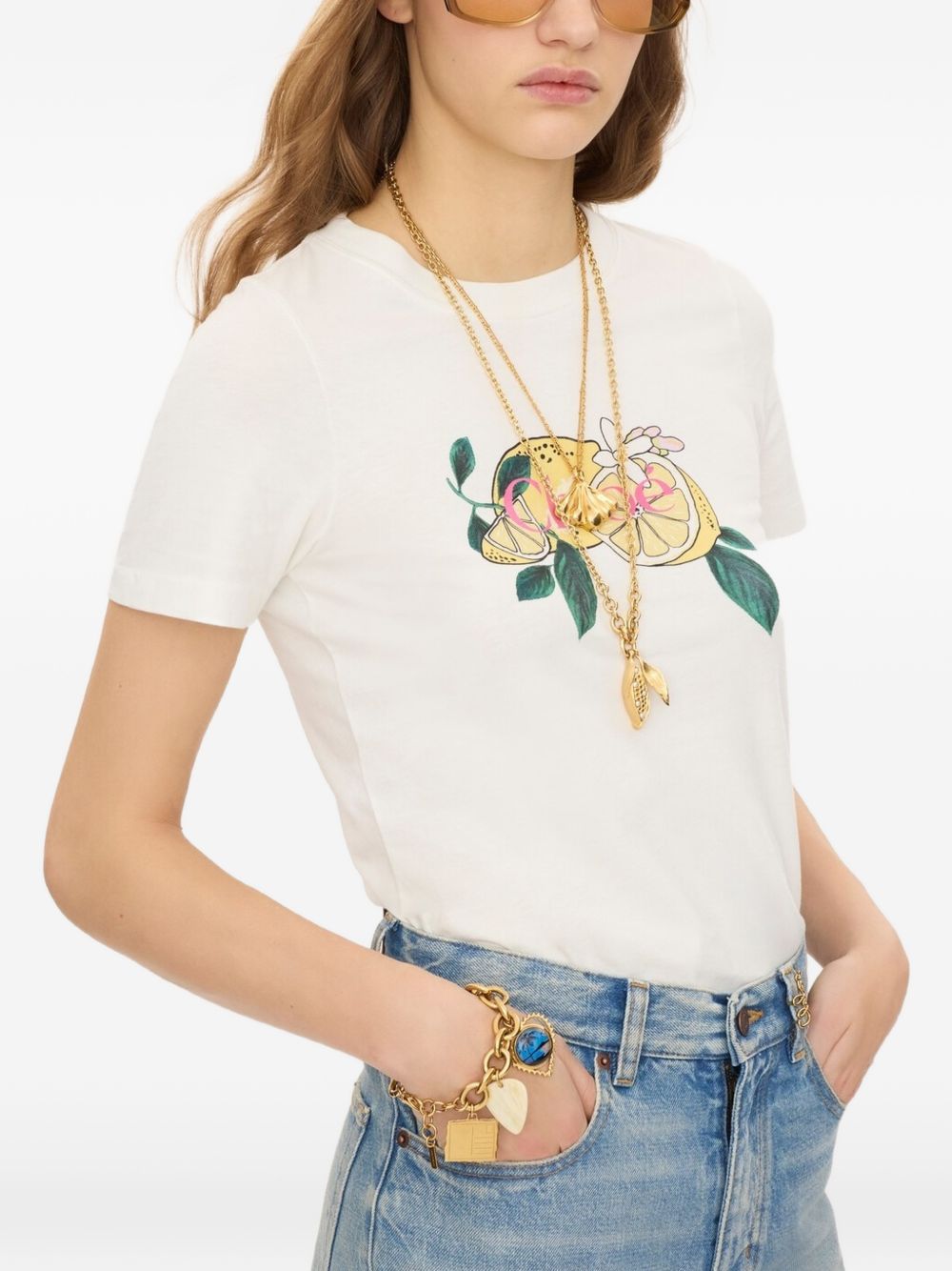Chloé Women Printed Cotton T-Shirt
