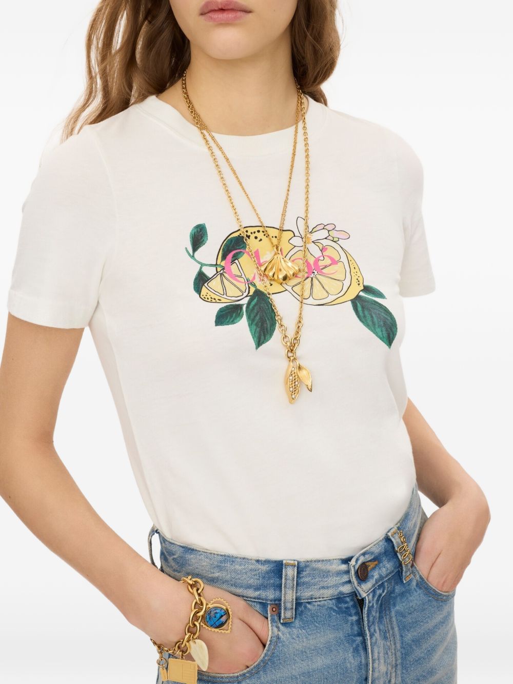 Chloé Women Printed Cotton T-Shirt