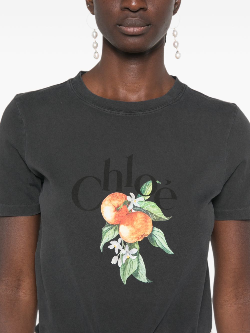 Chloé Women Printed Cotton T-Shirt