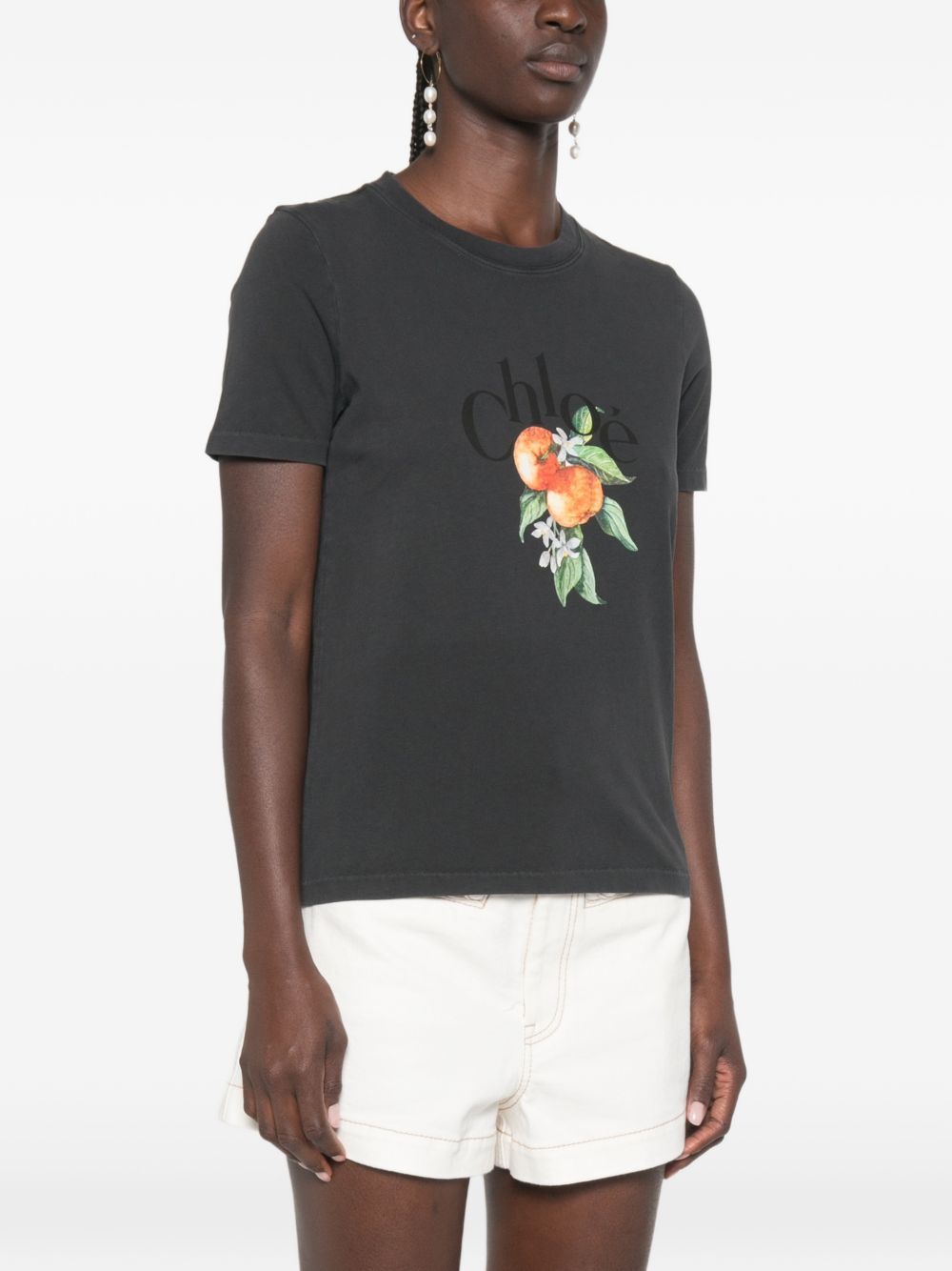 Chloé Women Printed Cotton T-Shirt