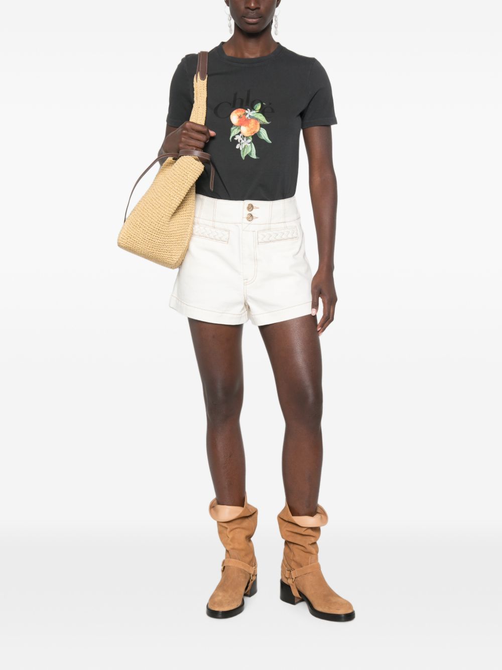 Chloé Women Printed Cotton T-Shirt