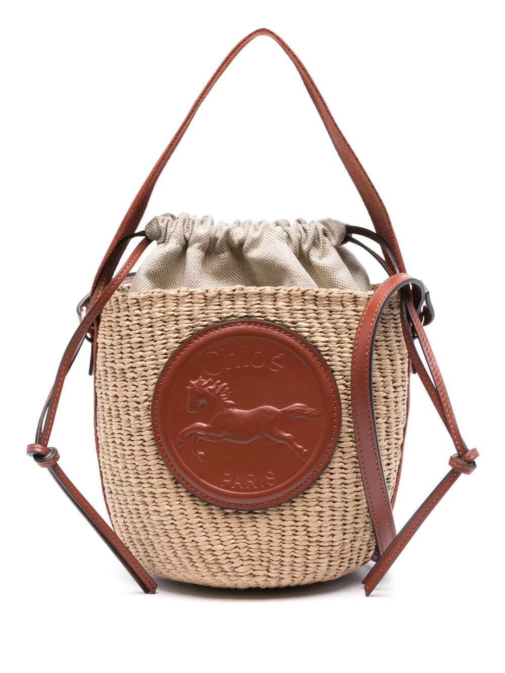 Chloé Women Rafia And Leather Bucket Bag