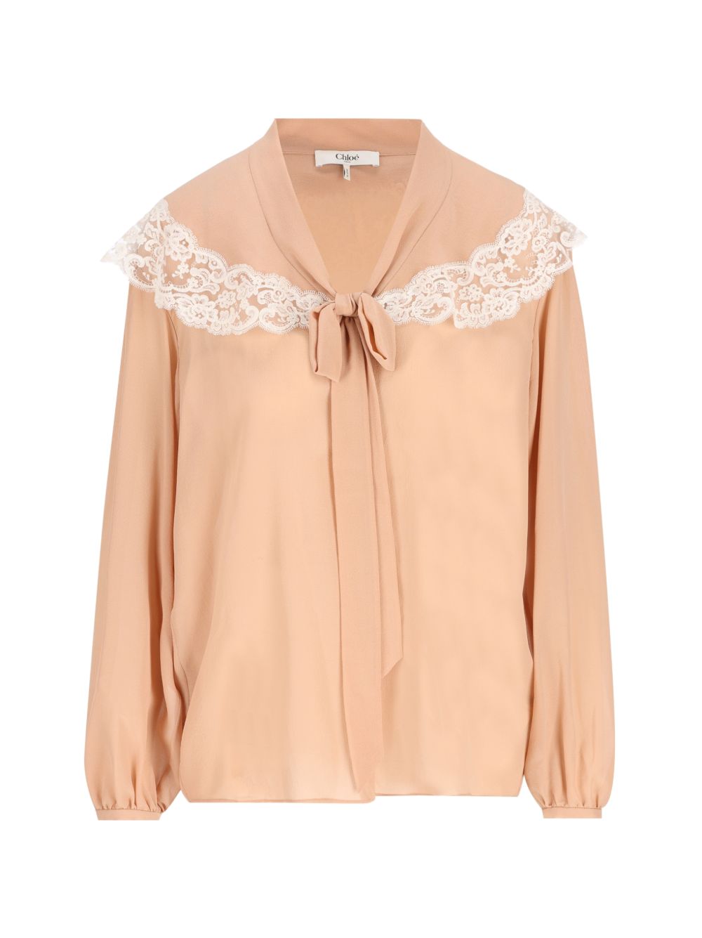 Chloé Women Lace Detail Silk Blouse