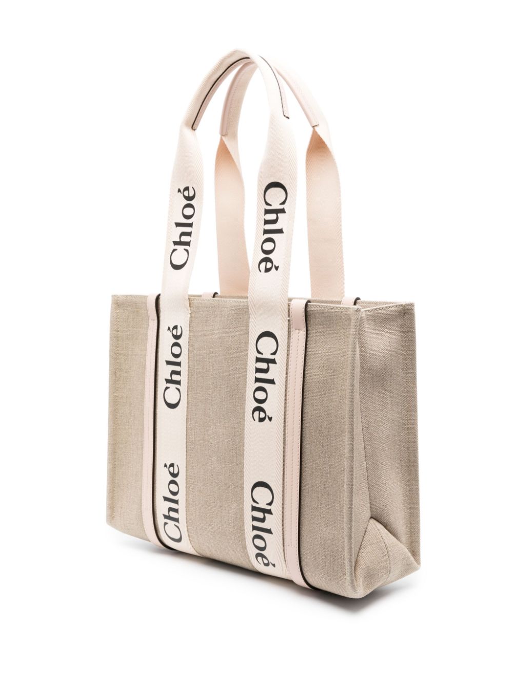 Chloé Women Woody Linen Tote Bag