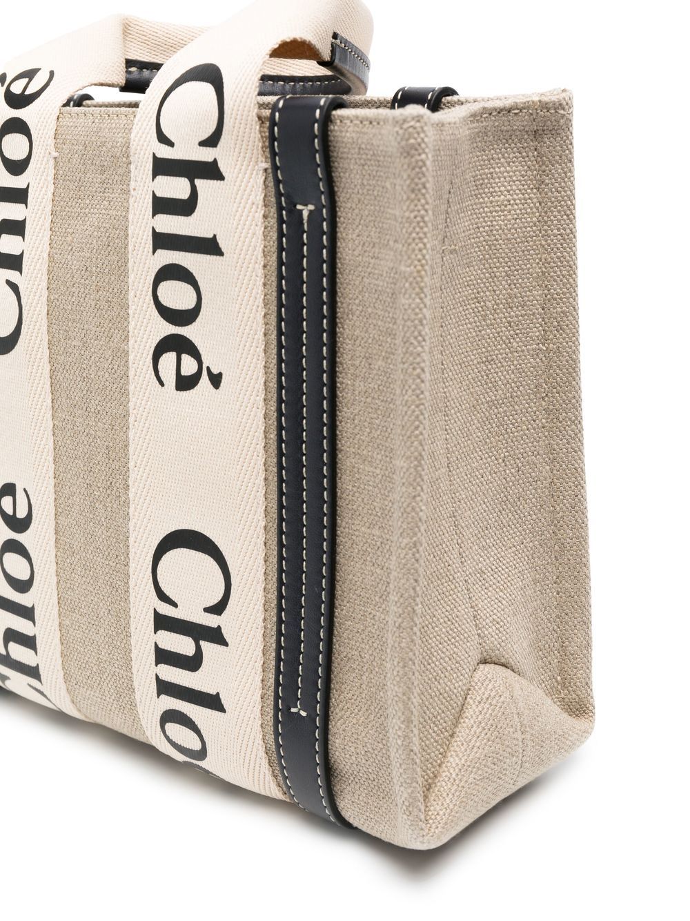Chloé Women Woody Small Linen Tote Bag
