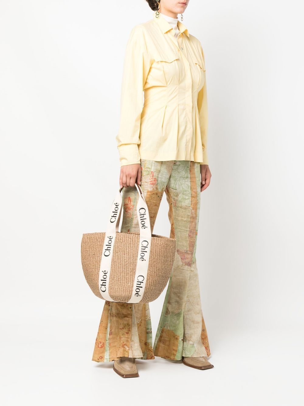 Chloé Women Woody Large Straw Basket Bag