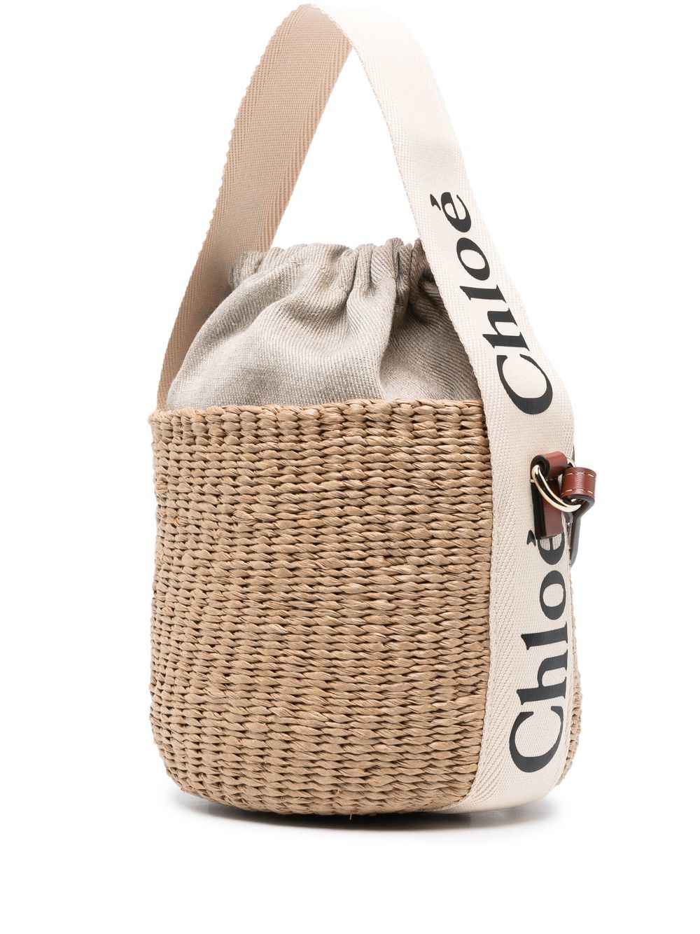 Chloé Women Wwoody Small Straw Bucket Bag