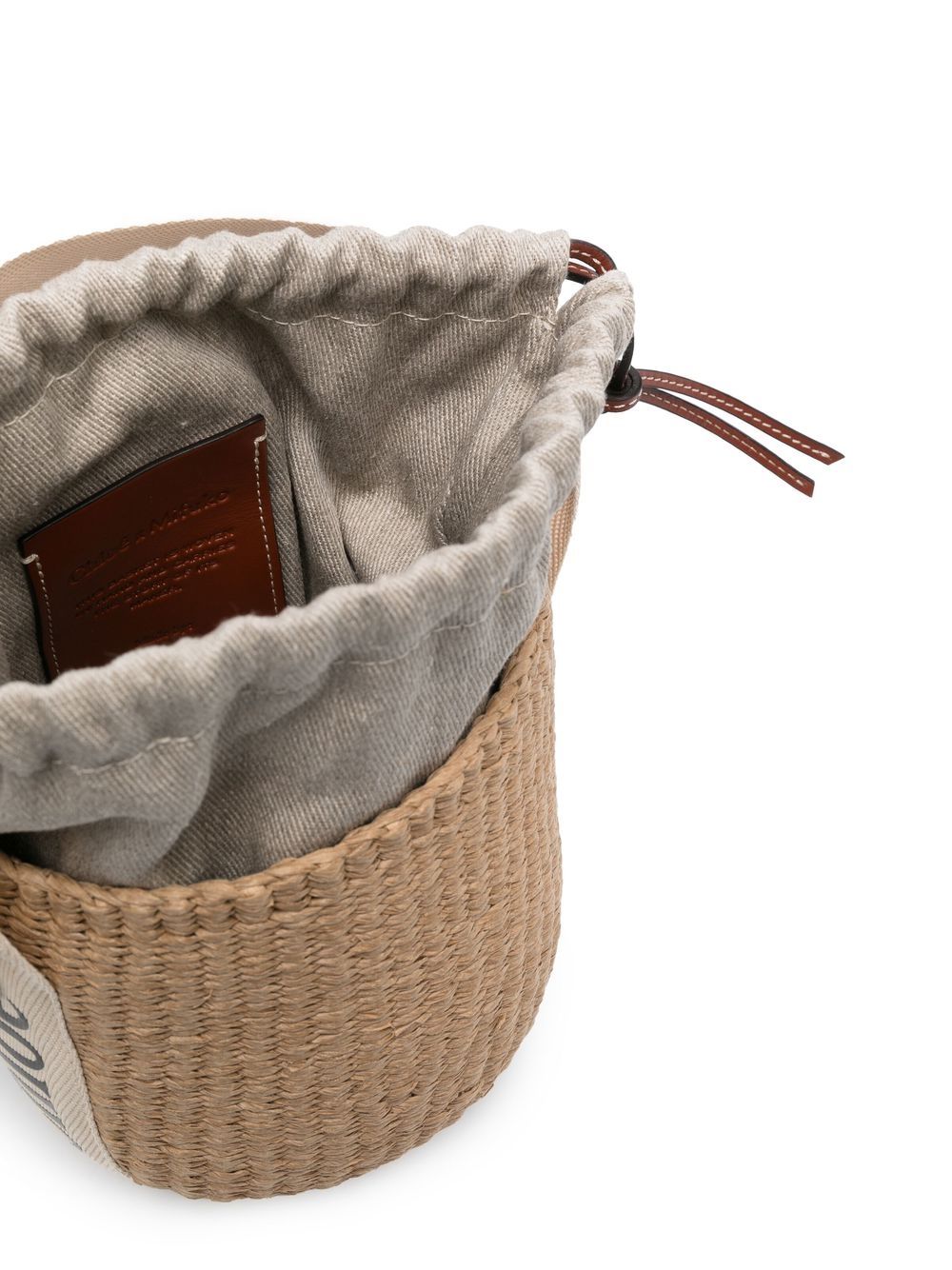 Chloé Women Wwoody Small Straw Bucket Bag