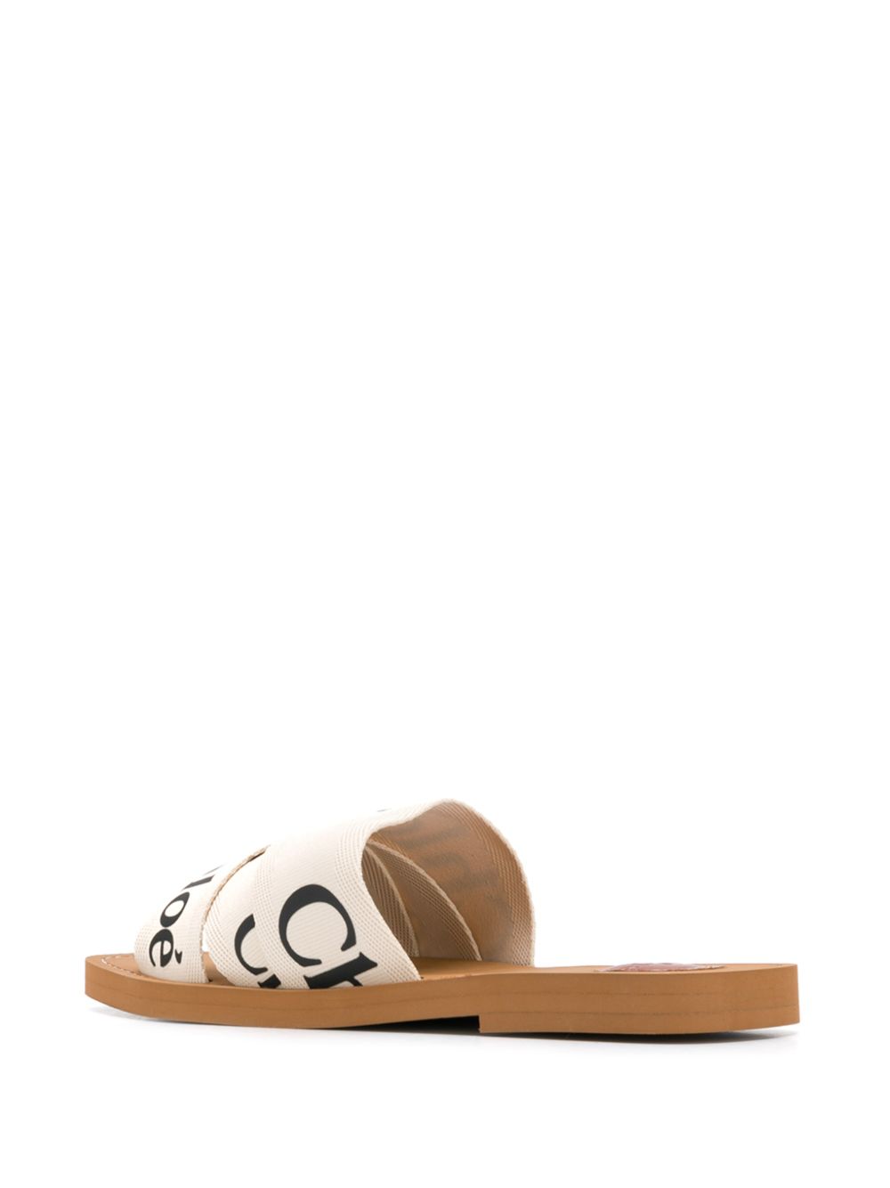 Chloé Women Woody Linen Flat Sandals