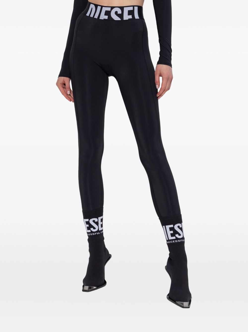 Diesel Women Logo Nylon Leggings