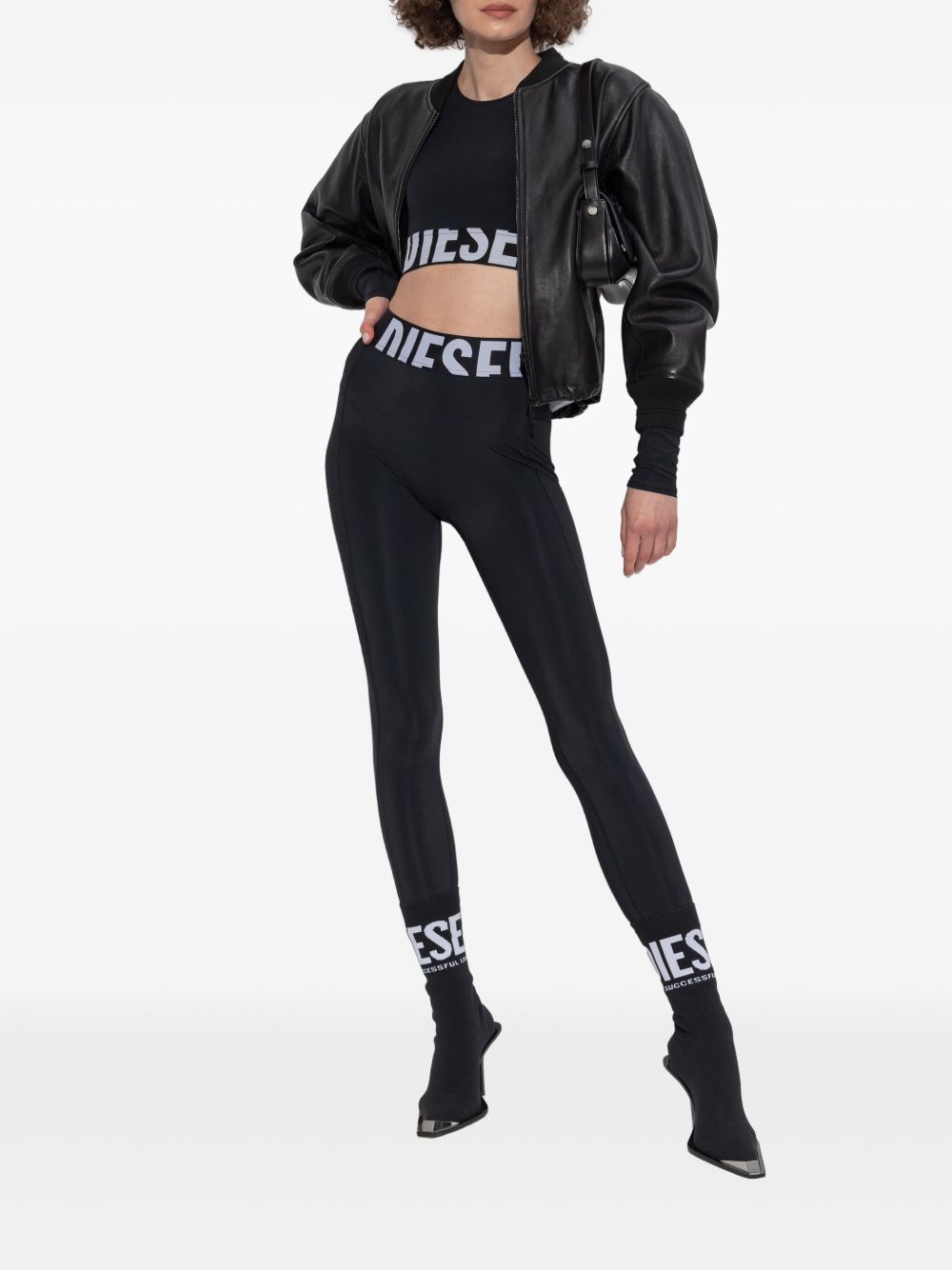 Diesel Women Logo Nylon Leggings