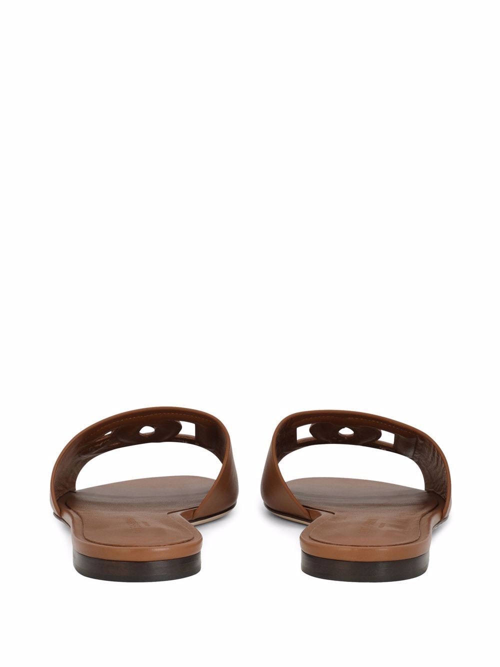 Dolce & Gabbana Women Dg Logo Leather Flat Sandals