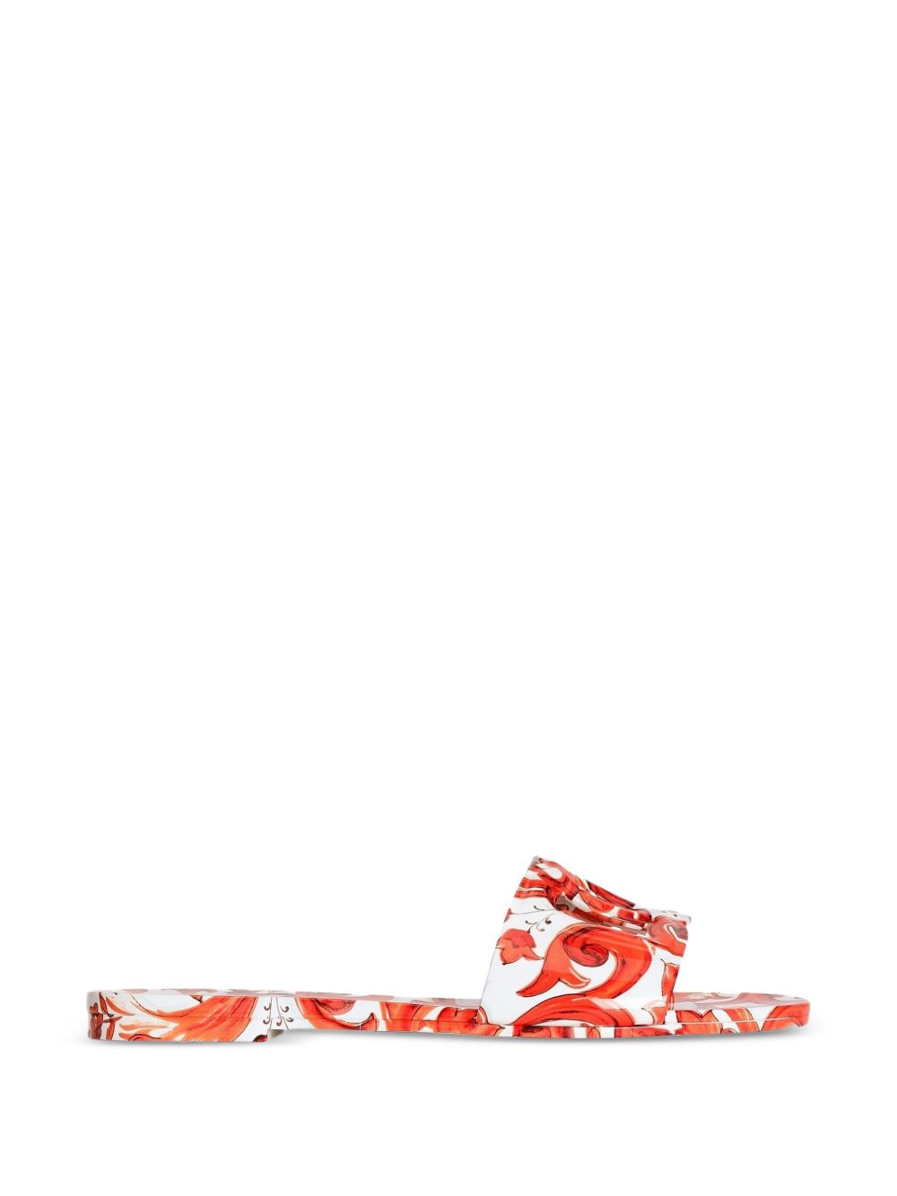 Dolce & Gabbana Women Maiolica Print Flat Sandals