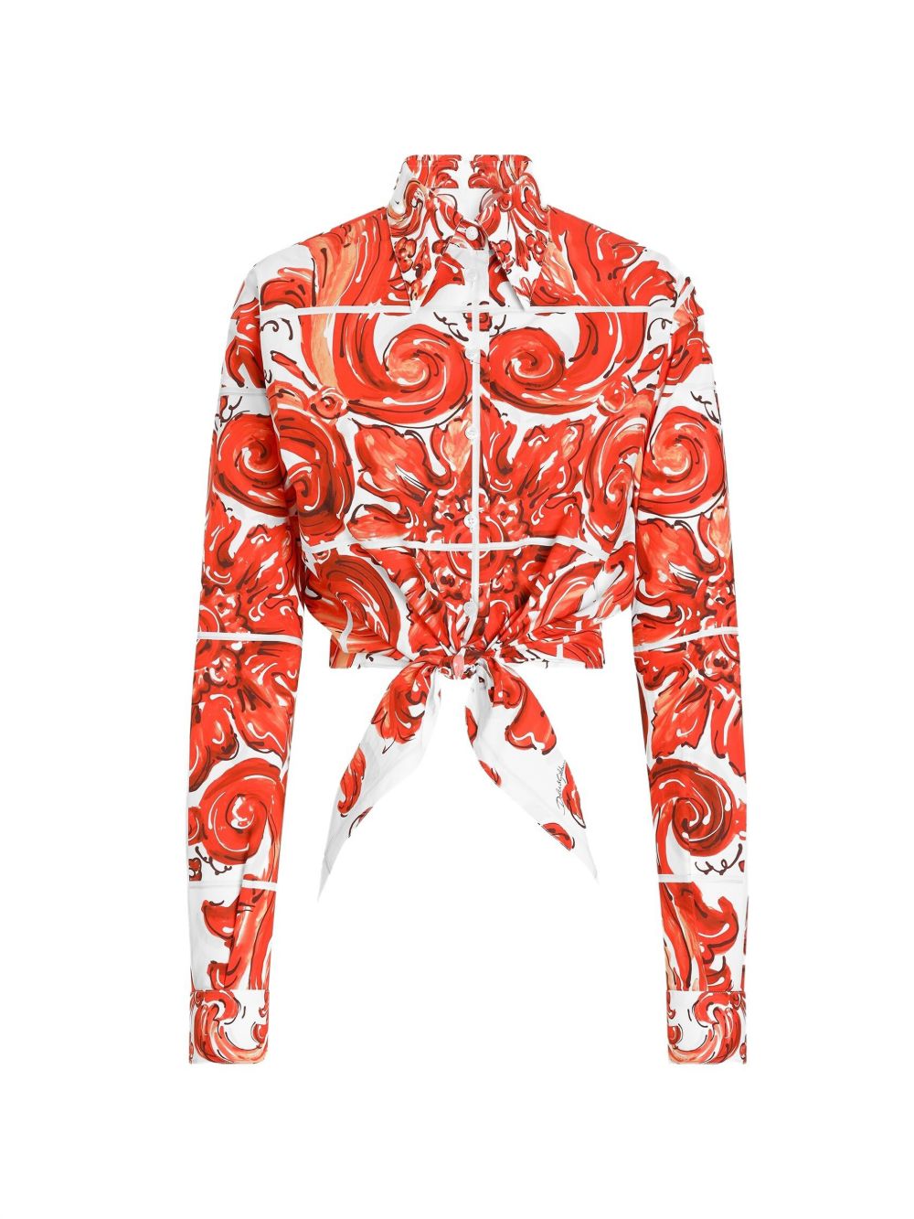 Dolce & Gabbana Women Maiolica Print Cotton Shirt