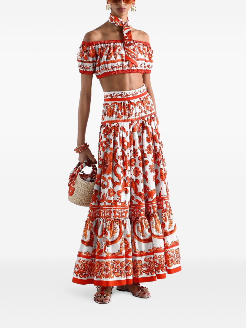 Dolce & Gabbana Women Maiolica Print Cotton Top