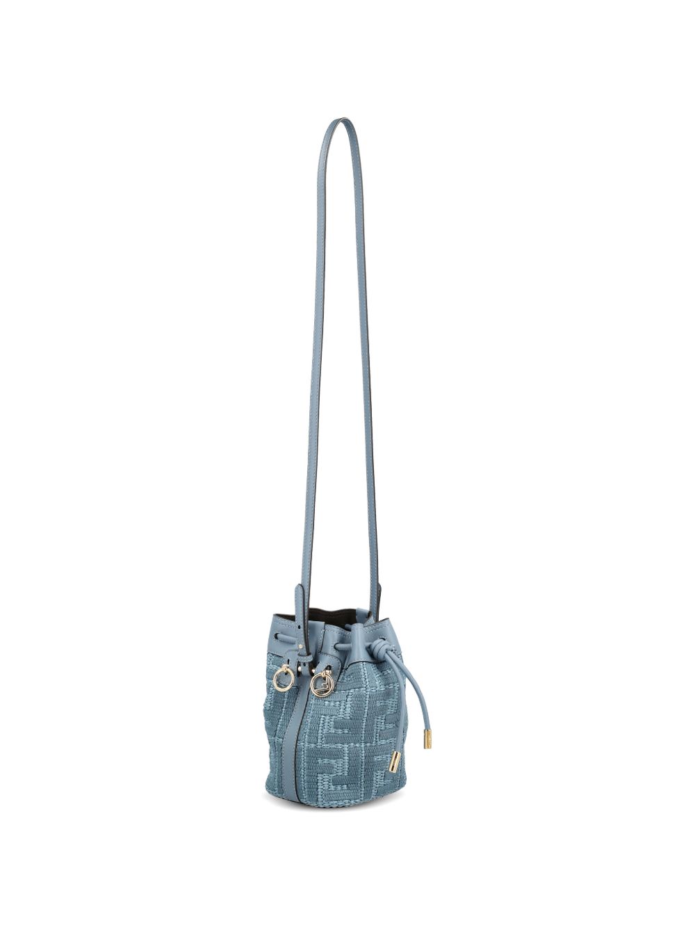Fendi Women Mon Tresor Mini Straw Bucket Bag
