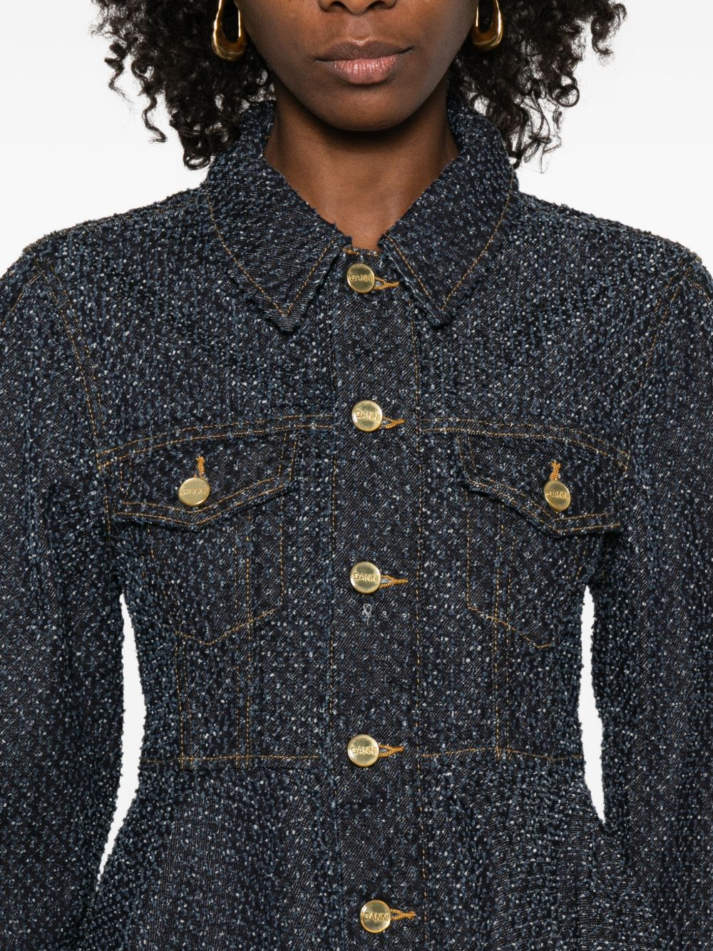 Ganni Women Denim Cotton Jacket