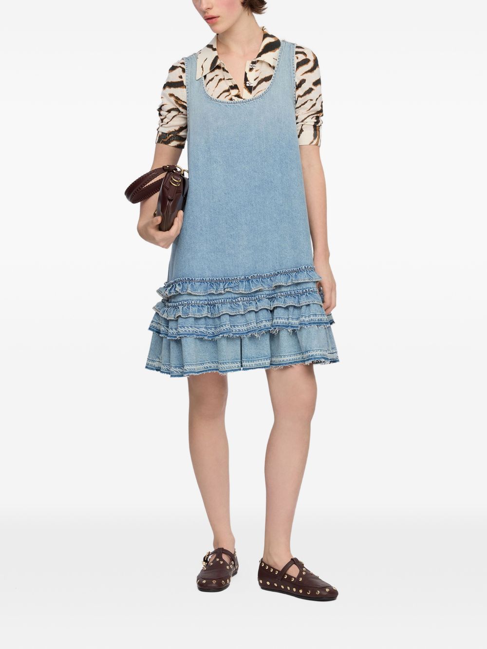 Ganni Women Organic Cotton Denim Mini Dress
