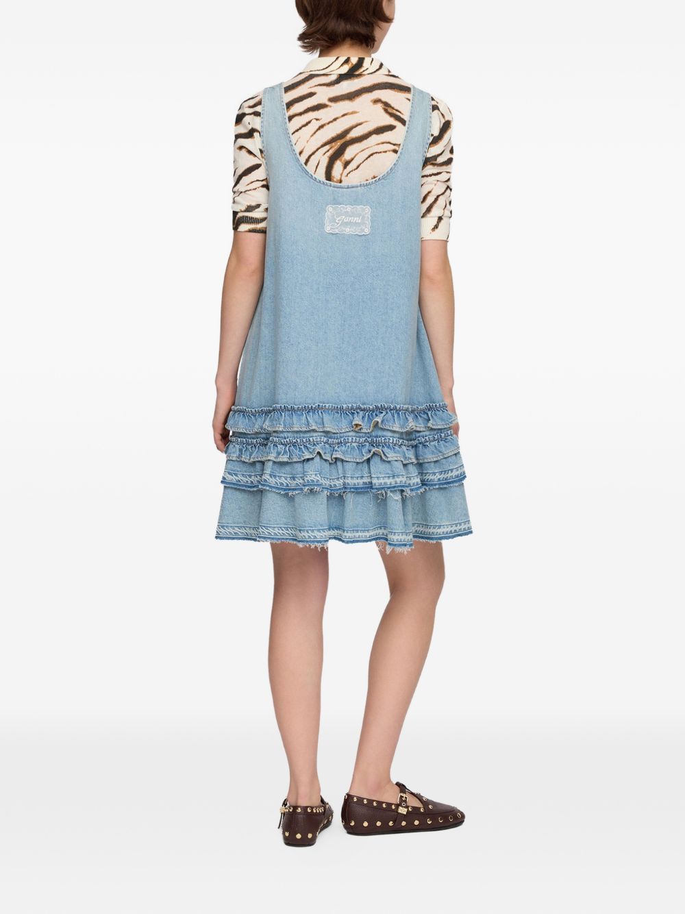 Ganni Women Organic Cotton Denim Mini Dress