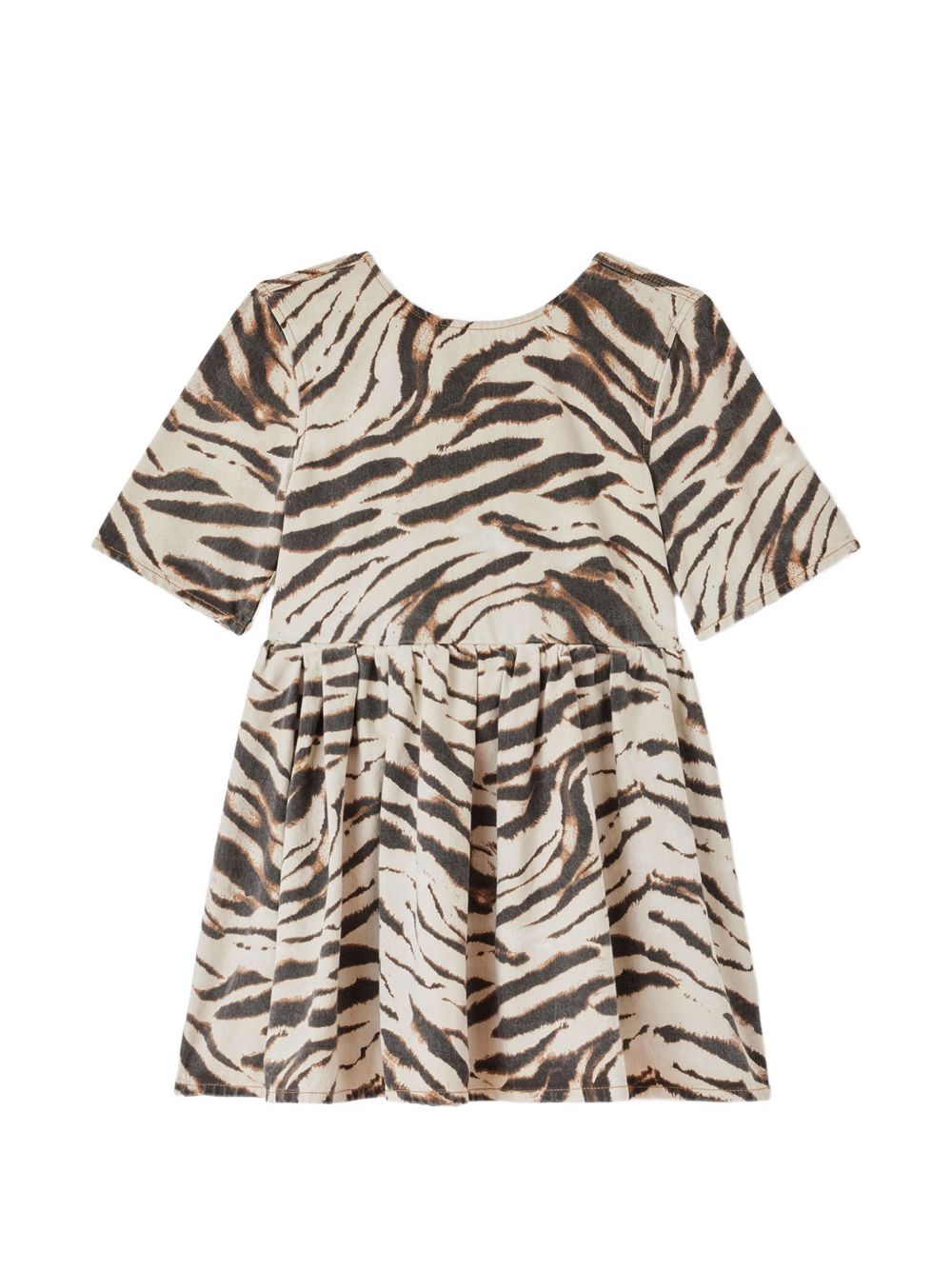 Ganni Women Zebra Print Cotton Mini Dress