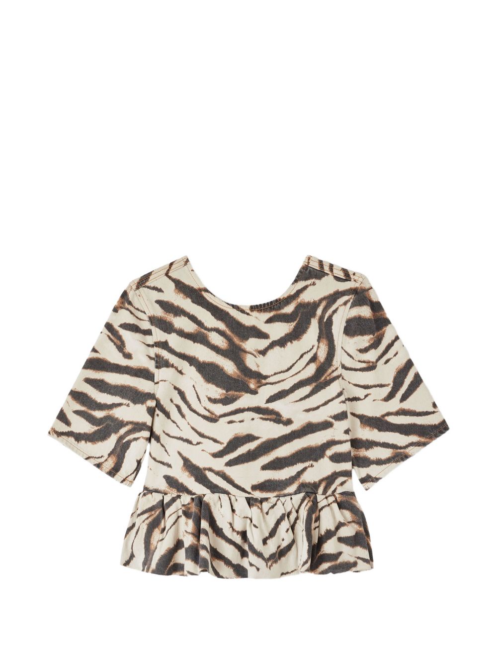 Ganni Women Zebra Print Organic Cotton Top