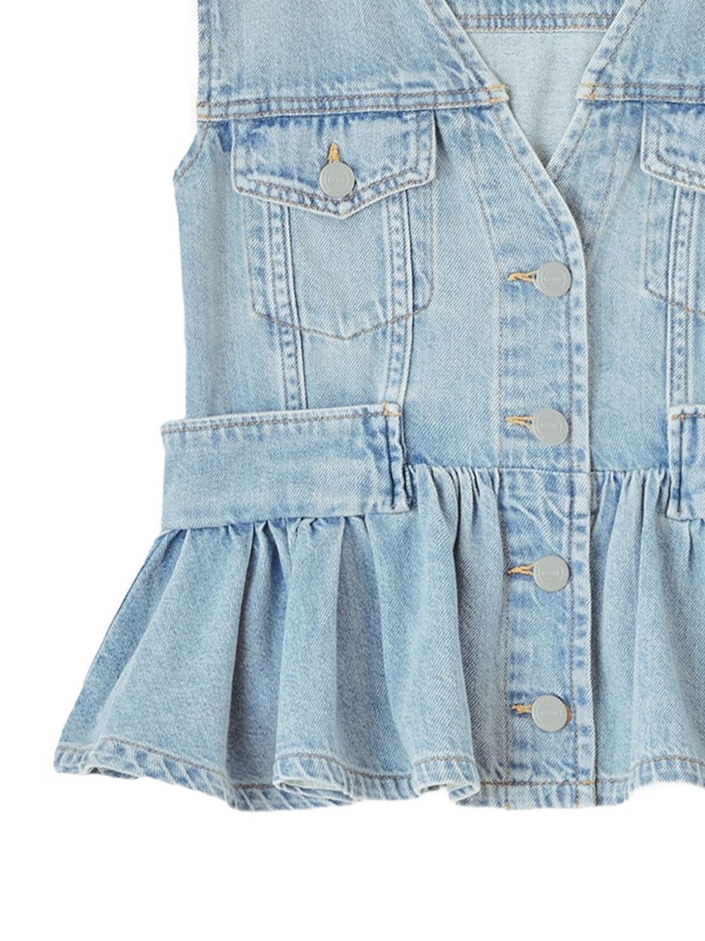 Ganni Women Denim Peplum Top