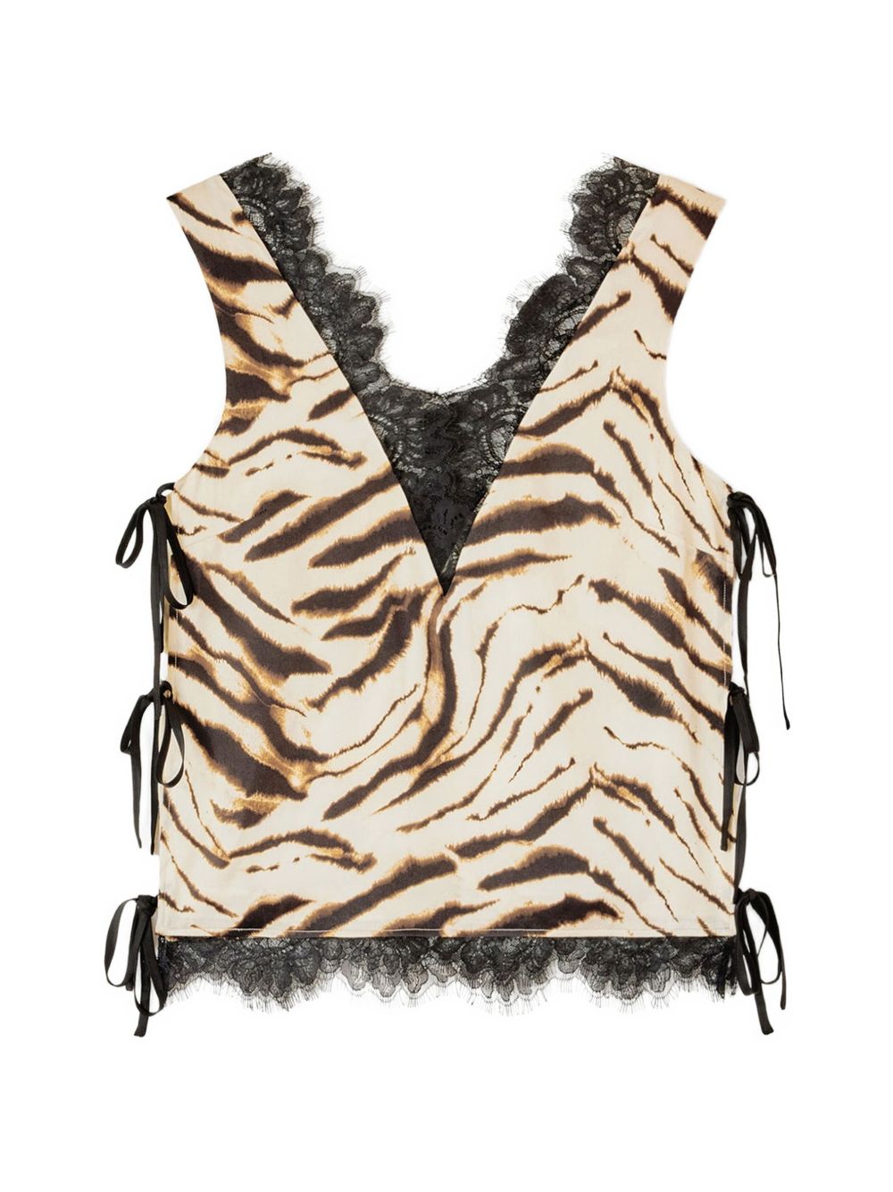 Ganni Women Zevra Print V-Necked Top