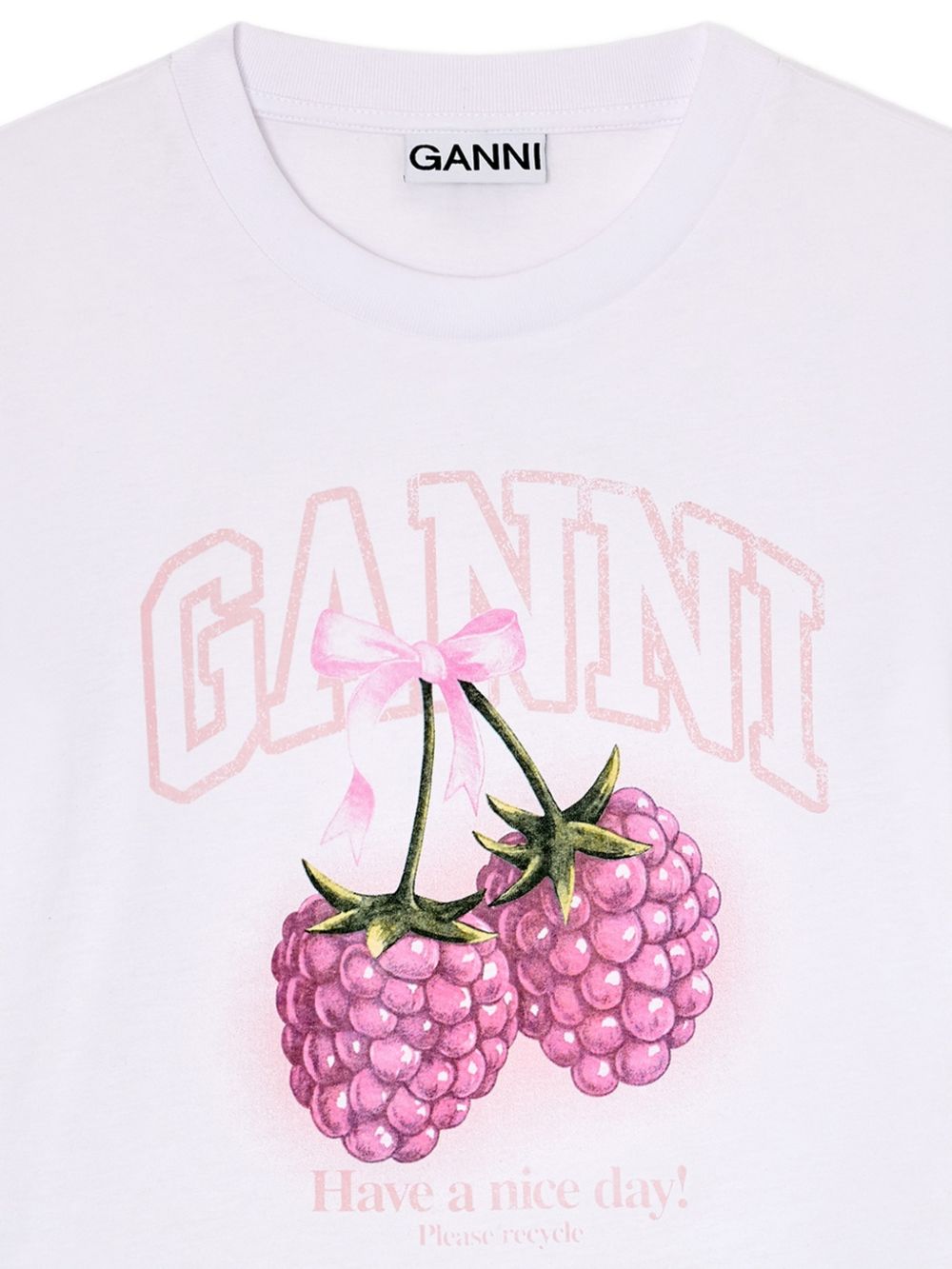 Ganni Women Raspberry Cotton T-Shirt