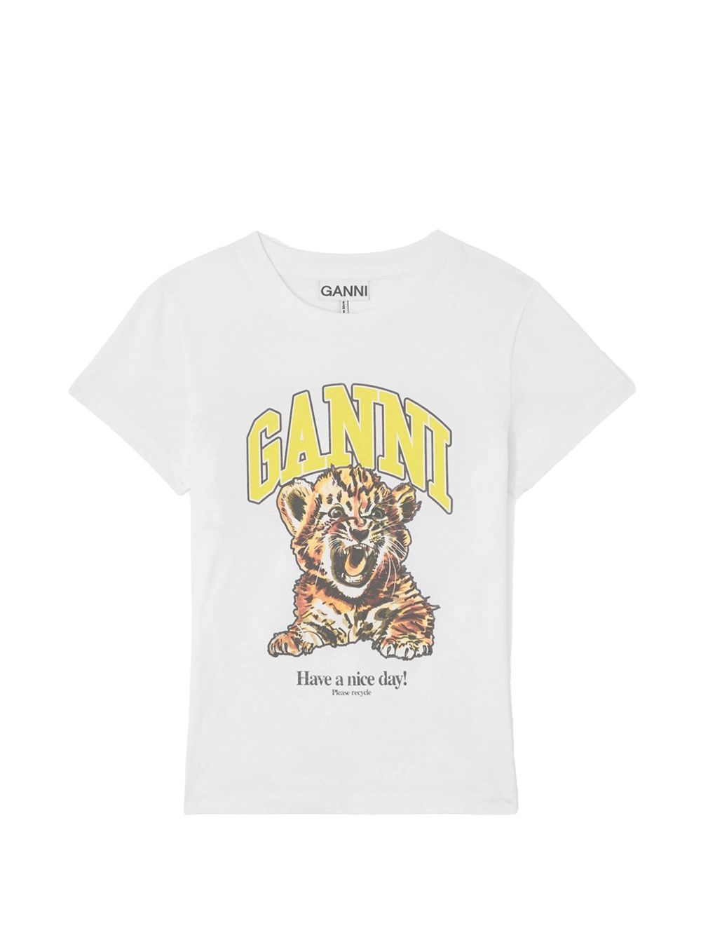 Ganni Women Printed Cotton T-Shirt