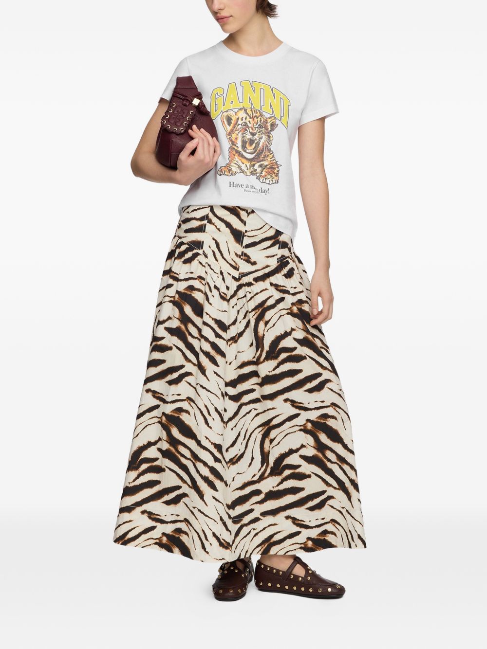 Ganni Women Printed Cotton T-Shirt