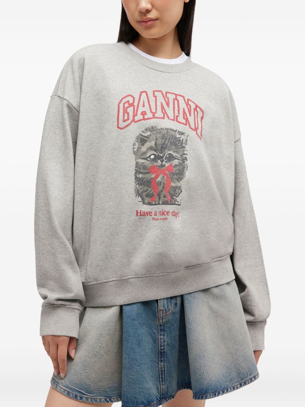 Ganni Women Margot Kitty Organic Cotton Sweatshirt