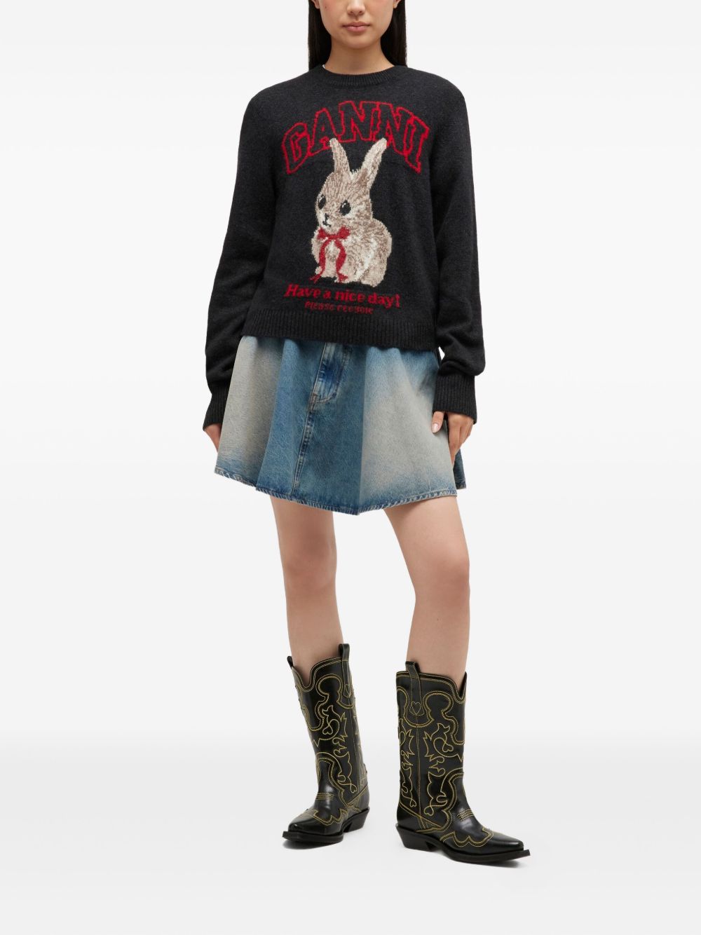 Ganni Women Wool Crewneck Sweater