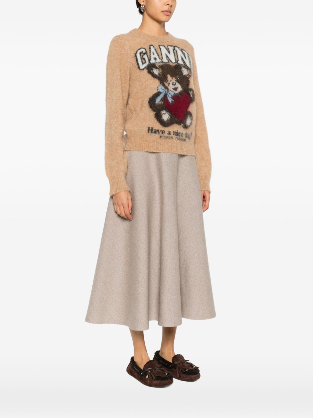 Ganni Women Wool Crewneck Sweater