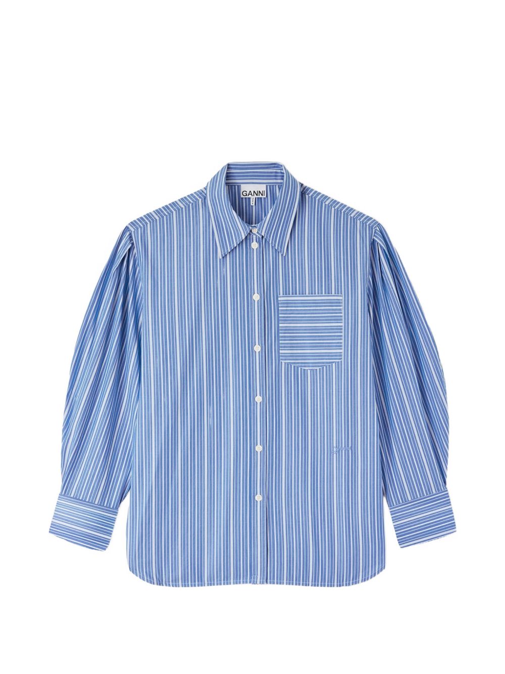 Ganni Women Striped Organic Cotton Shirt